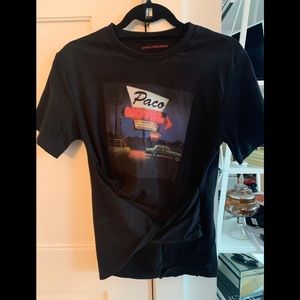 PACO RABANNE Motel-print twist-front cropped Tee